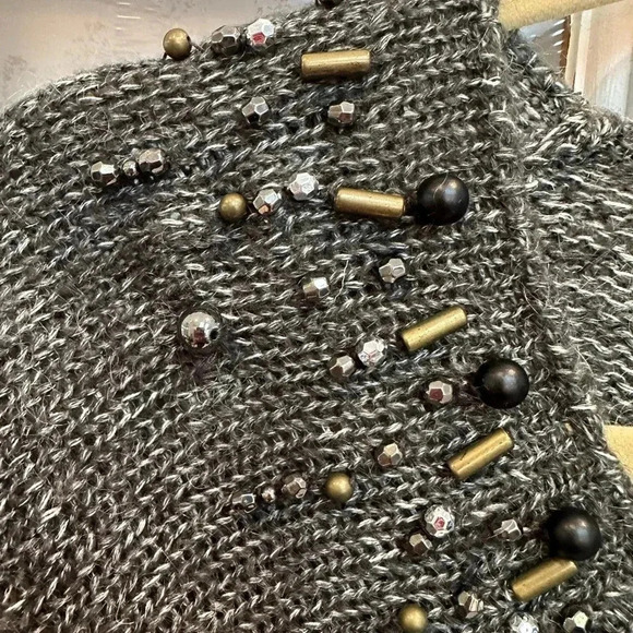 Coldwater Creek Angora Mohair Blend Cardigan Sweater Beaded Size Large 14 / 16 - Picture 3 of 14